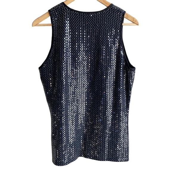 J. McLaughlin Sequin Tank top Shell black M Going out Top - Picture 5 of 7